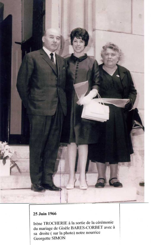 Irène Trocherie au mariage Gisèle Bares-Corbet