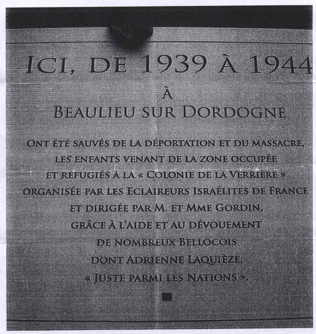 Plaque commémorative