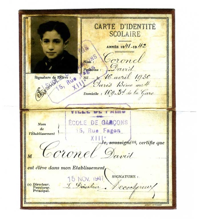 carte d'identité scolaire de David Coronel