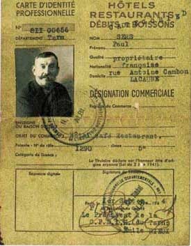 Carte d'identité professionnelle