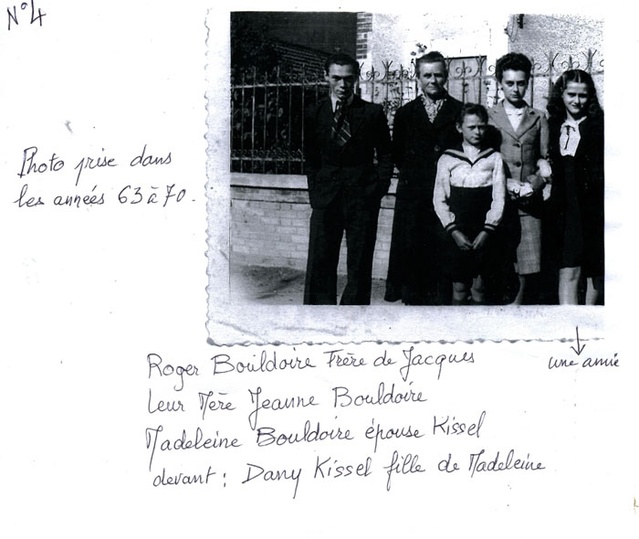 La mère de Jacques Bouldoire avec son fils Roger, sa fille Madeleine et sa petite-fille Dany, fille de Madeleine
