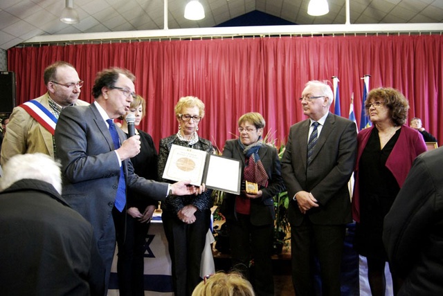 Le maire , François Guguenheim, Michal Philosoph de l'ambasse d'israël, Annette Waldman