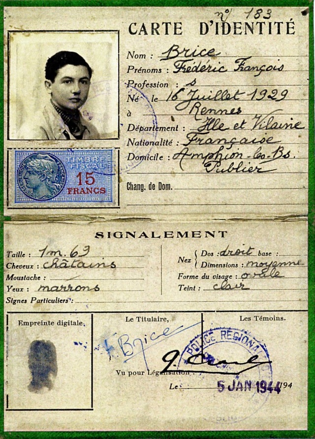 Fausse carte d'identité pour François Boris