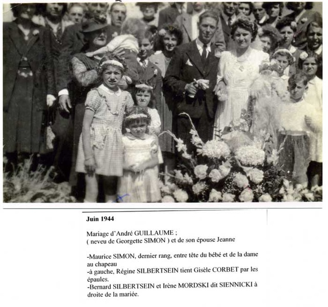 Mariage de  André Guillaume neveu de Georgette Simon et Jeanne