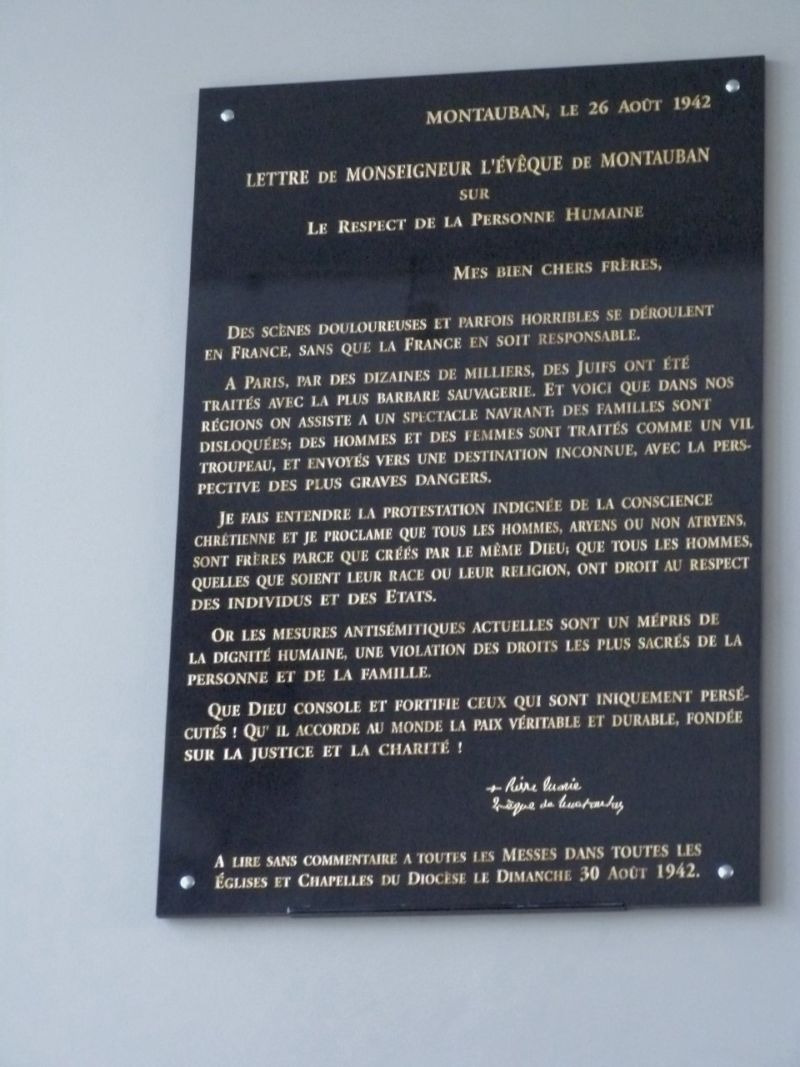 Plaque Monseigneur Théas
